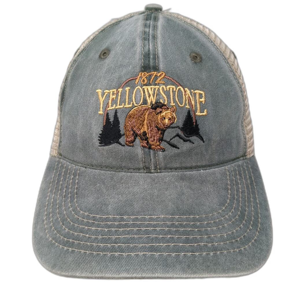 CSI Baseball Cap Green One Size Yellowstone Bear 1872 Mesh Back Strapback Hat